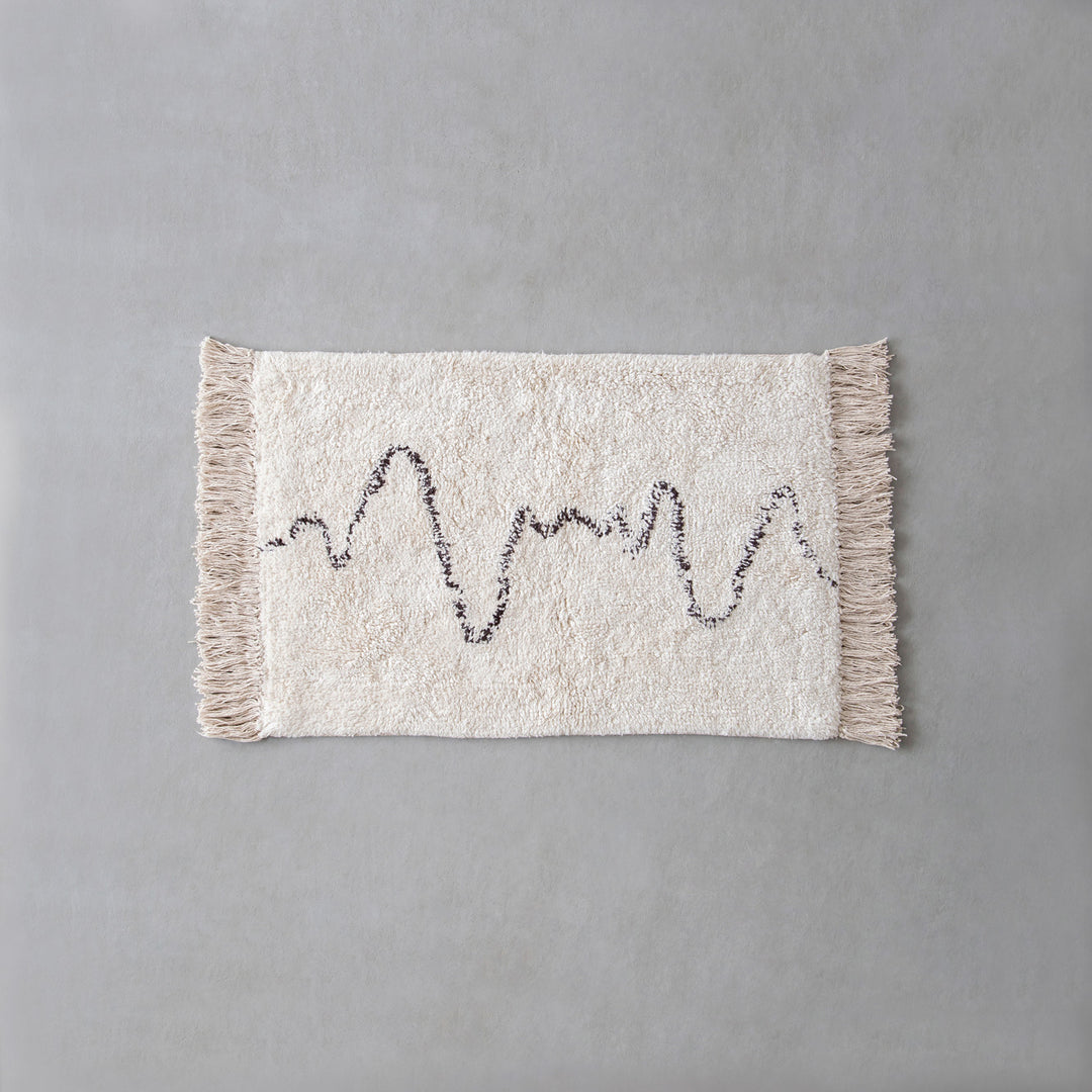 ラグ・カーペット KANADEMONO Handmade Textured Cotton Rug Freeform Wave Cotton Rug – KANADEMONO