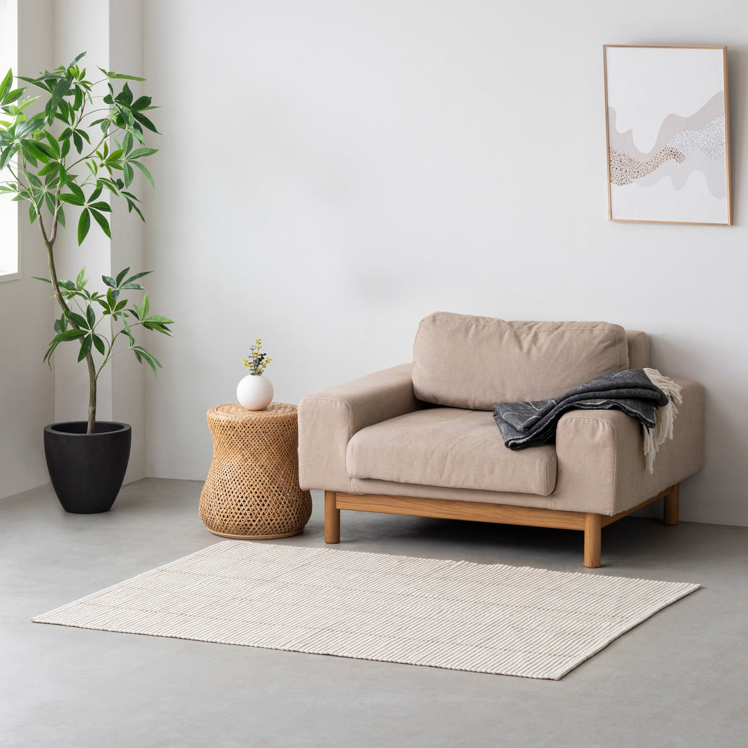 Neutral Rippled Soft Rug – KANADEMONO