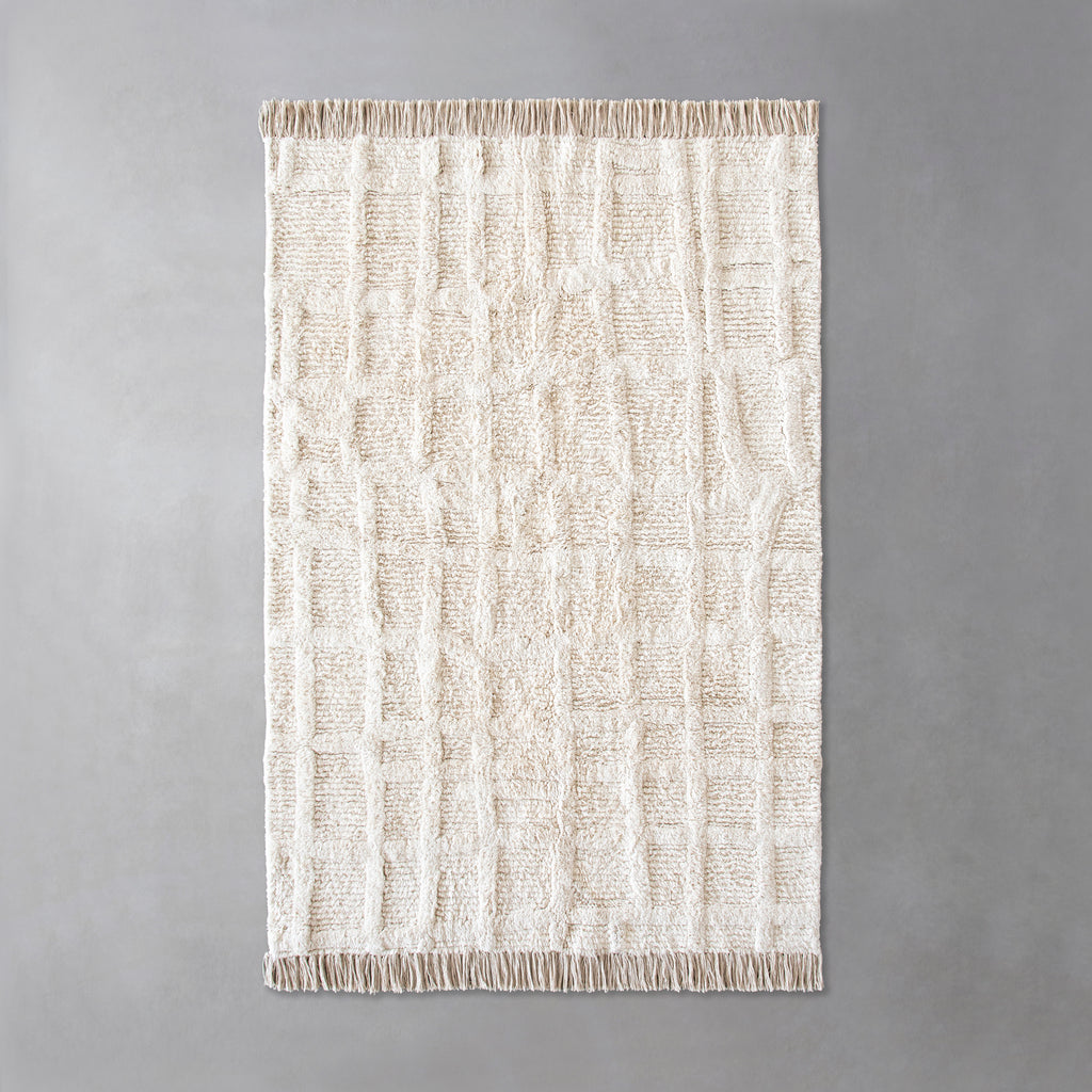 Gridlines Playful Cotton Blend Rug – KANADEMONO