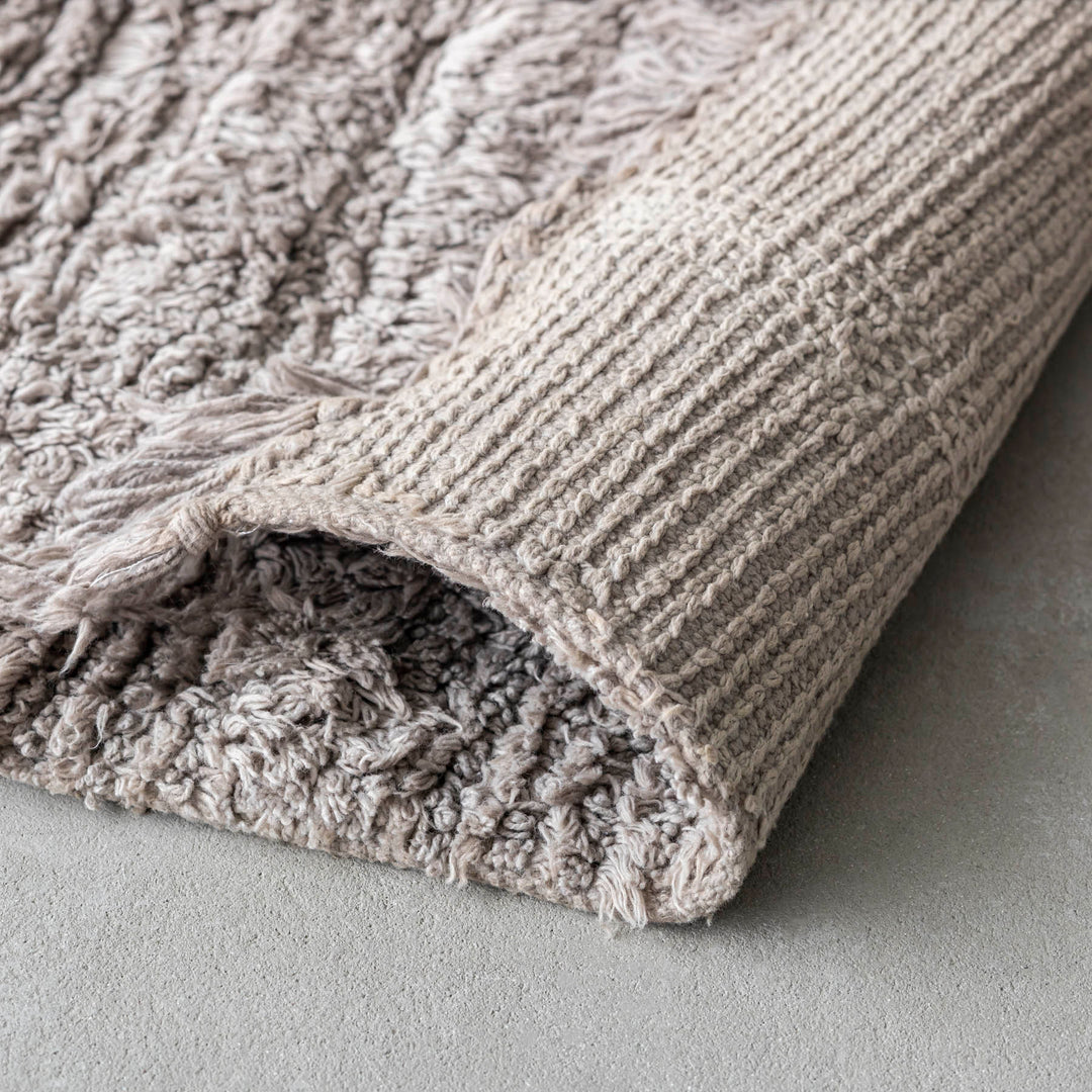 Gridlines Playful Cotton Blend Rug - Gray – KANADEMONO