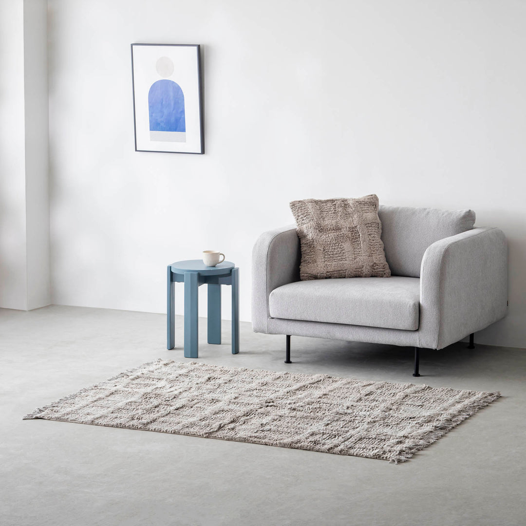 KANADEMONO ラグ Gridlines Blend Rug Gridlines Playful Cotton Blend Rug - Gray – KANADEMONO