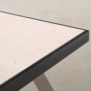 THE LOW TABLE / 砂岩 ブランコドマール × ラバーウッド × Black Steel