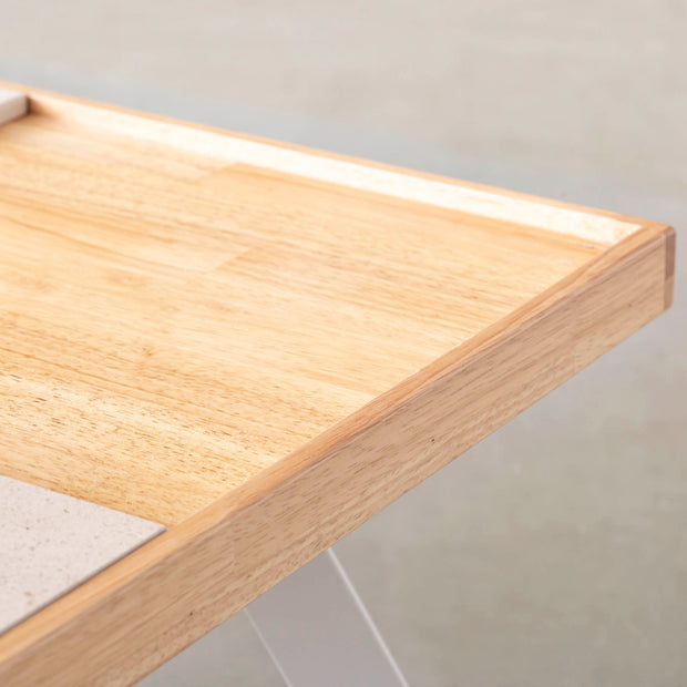 THE LOW TABLE / 砂岩 ブランコドマール × ラバーウッド × Black Steel