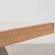 THE LOW TABLE / 砂岩 ブランコドマール × ラバーウッド × White Steel