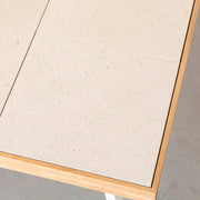 THE LOW TABLE / 砂岩 ブランコドマール × ラバーウッド × Black Steel