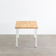 かなでもののラバーウッドとホワイトのスクエアバー鉄脚を組み合わせたシンプルデザインのテーブル13
