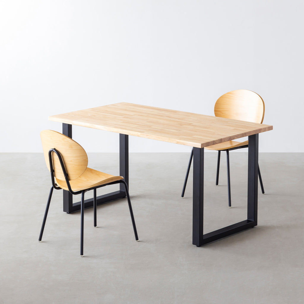 ダイニングテーブル3点セット[B] ラバーウッド ナチュラル × Black