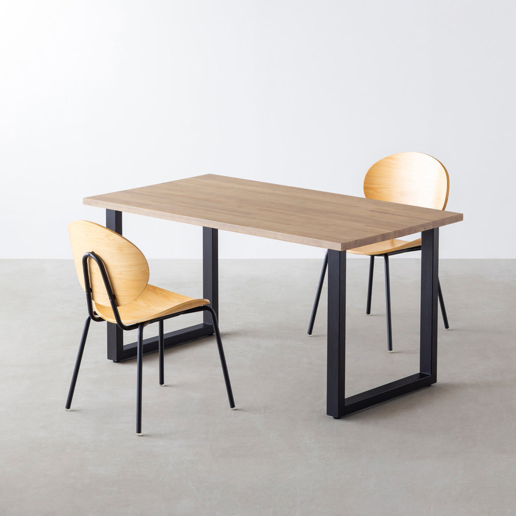 かなでもの　グレーダイニングテーブル ダイニングテーブル4点セット[A] ラバーウッド アッシュグレー × Black