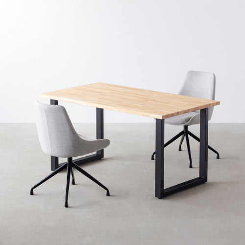 ダイニングテーブル3点セット[C] ラバーウッド ナチュラル × Black