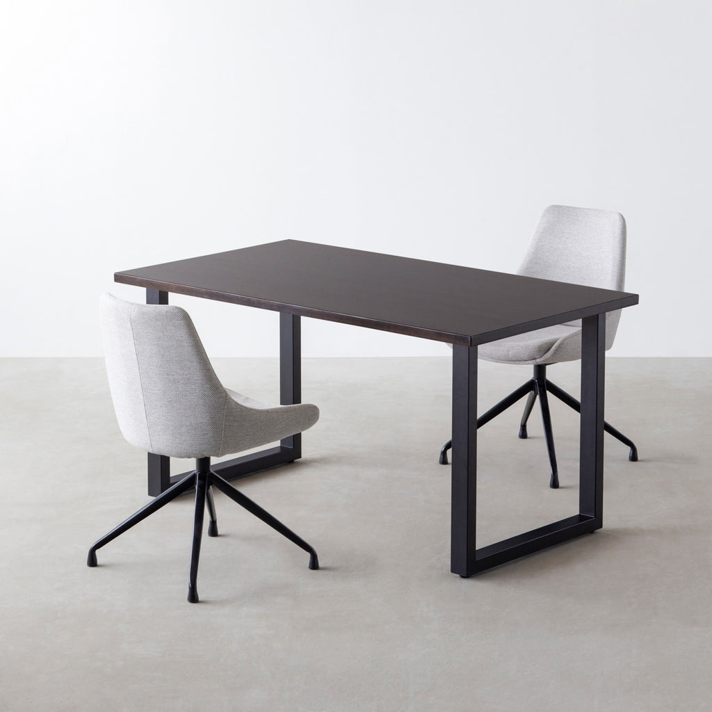 ダイニングテーブル3点セット[C] ラバーウッド ブラックブラウン