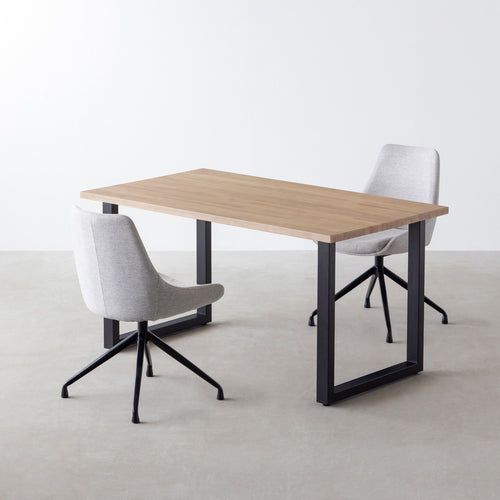 ダイニングテーブル3点セット[C] ラバーウッド アッシュグレー × Black