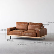 オイルレザーの風合い ブラウン ソファ 2.5 seater – KANADEMONO