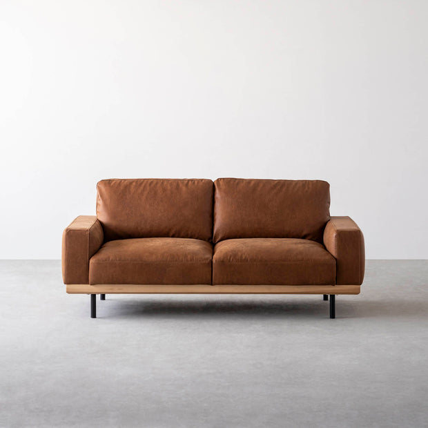オイルレザーの風合い ブラウン ソファ 2.5 seater – KANADEMONO