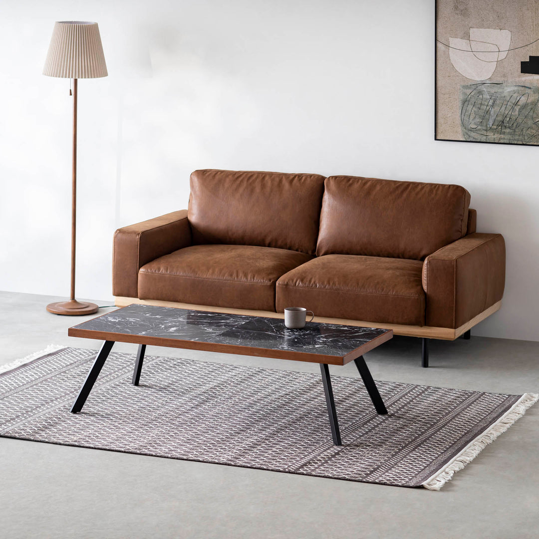 オイルレザーの風合い ブラウン ソファ 2.5 seater – KANADEMONO