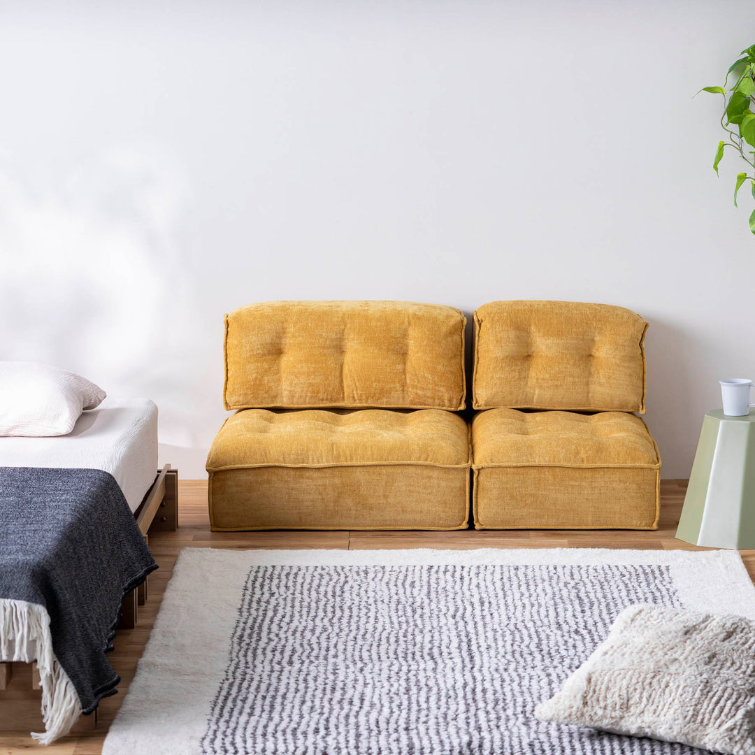 KANADEMONO クッションソファ　1人掛け　イエロー THE CUSHION SOFA / 背もたれ – KANADEMONO