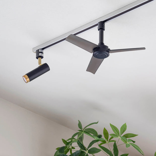 照明用のダクトレールに簡単に取り付けが出来るファン（ブラック）