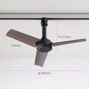 照明用のダクトレールに簡単に取り付けが出来るファン（サイズ画像）