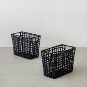 手編みのロープバスケットスリムLサイズ（2Pセット）