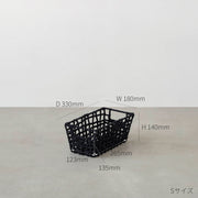 手編みのロープバスケットスリムSサイズ（サイズ画像）