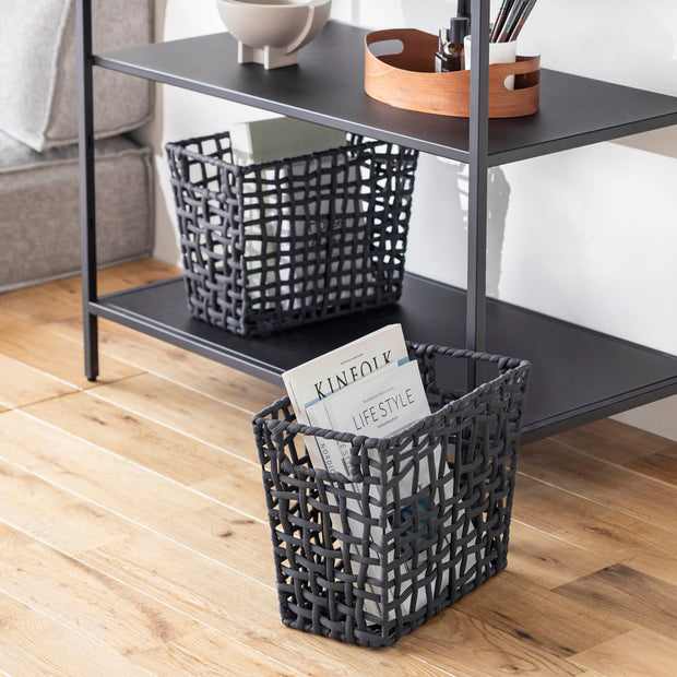 手編みのロープバスケットスリムLサイズ