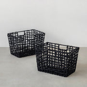 手編みのロープバスケットワイドLサイズ（2Pセット）