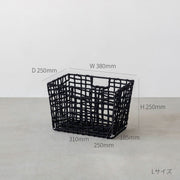 手編みのロープバスケットワイドLサイズ（サイズ画像）