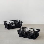 手編みのロープバスケットワイドSサイズ（2Pセット）