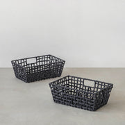 手編みのロープバスケットワイドSサイズ（2Pセット）