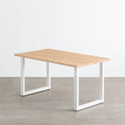 かなでもののホワイトアッシュ材とホワイトのスクエア鉄脚を組み合わせたシンプルモダンなテーブル