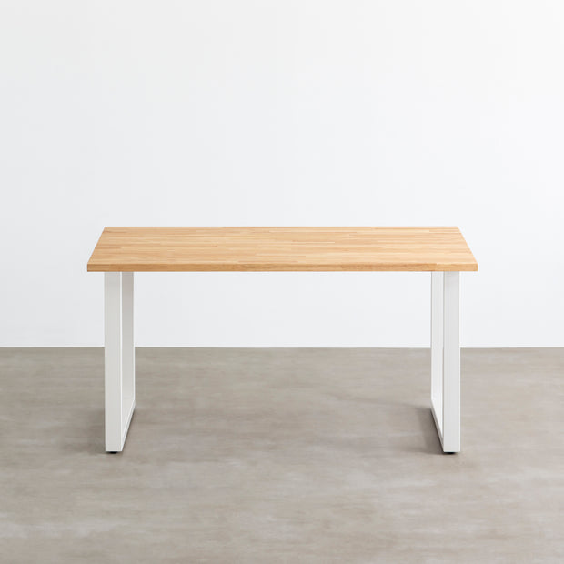 かなでもののラバーウッドとホワイトのスクエア鉄脚を組み合わせたシンプルデザインのテーブル2