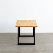 かなでもののナチュラルテイストなラバーウッドとマットブラックのスクエア鉄脚を使用したシンプルモダンなデザインのテーブル2
