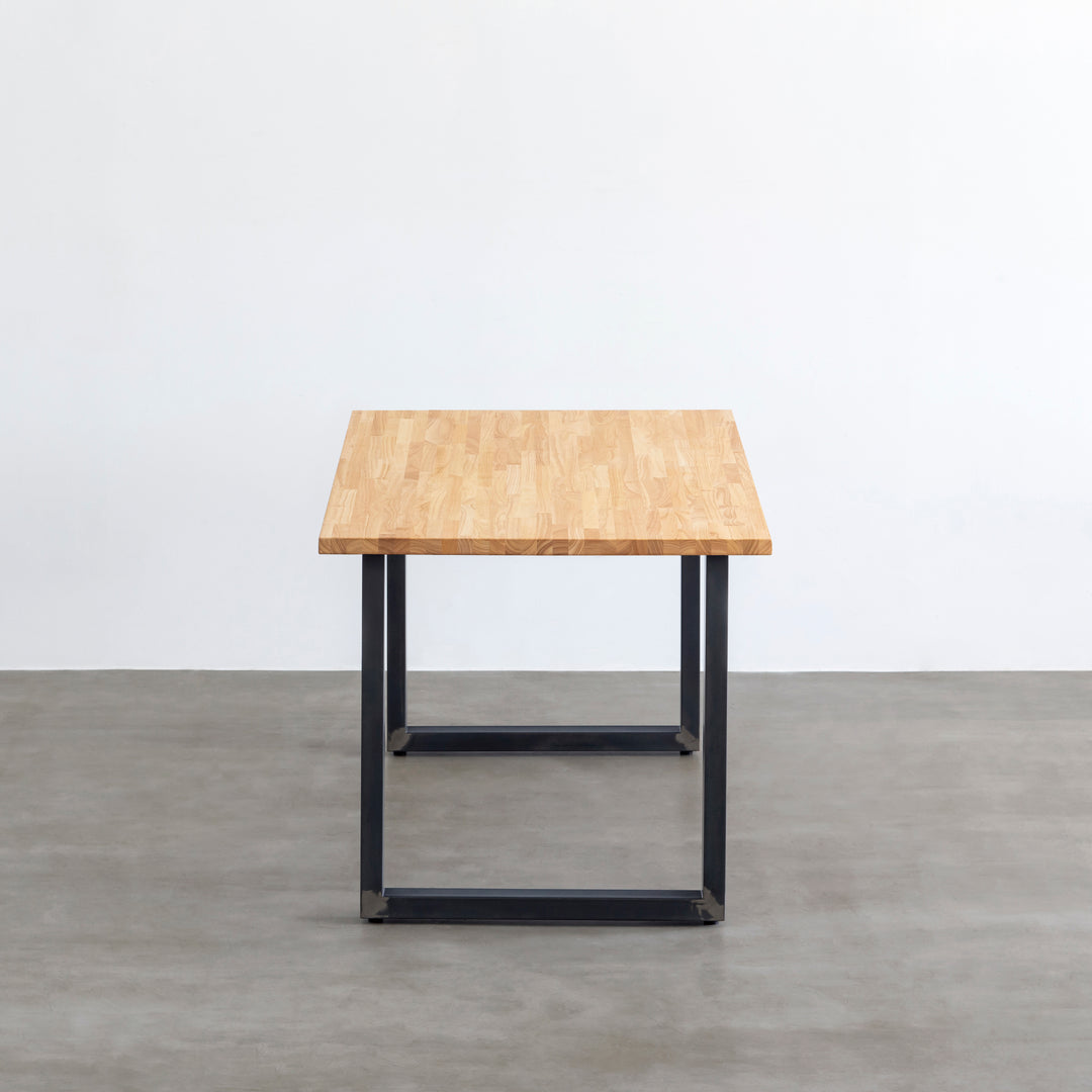 THE TABLE / ラバーウッド ナチュラル × Black Steel（クリア塗装