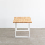 かなでもののラバーウッドとホワイトのスクエア鉄脚を組み合わせたシンプルデザインのテーブル3