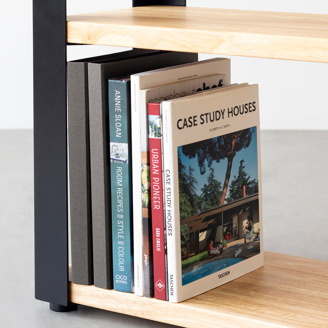 THE STORAGE SHELF 4段 / ラバーウッド ナチュラル × Black Steel