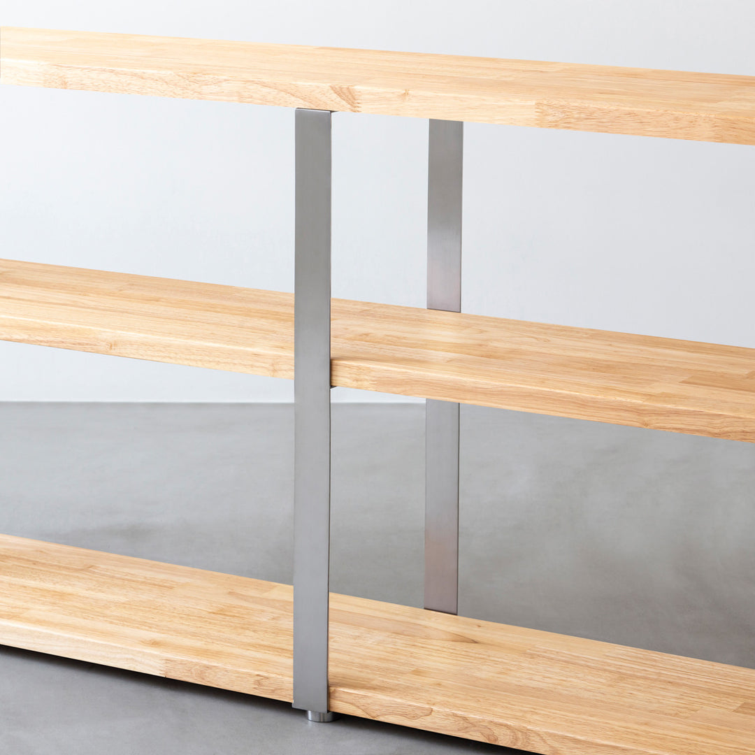 THE STORAGE SHELF 3段 / ラバーウッド ナチュラル × Stainless