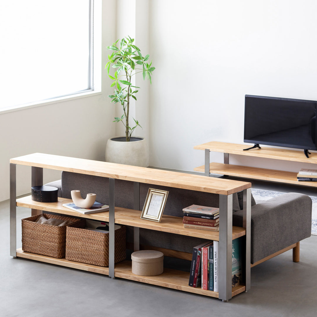 THE STORAGE SHELF 3段 / ラバーウッド ナチュラル × Stainless