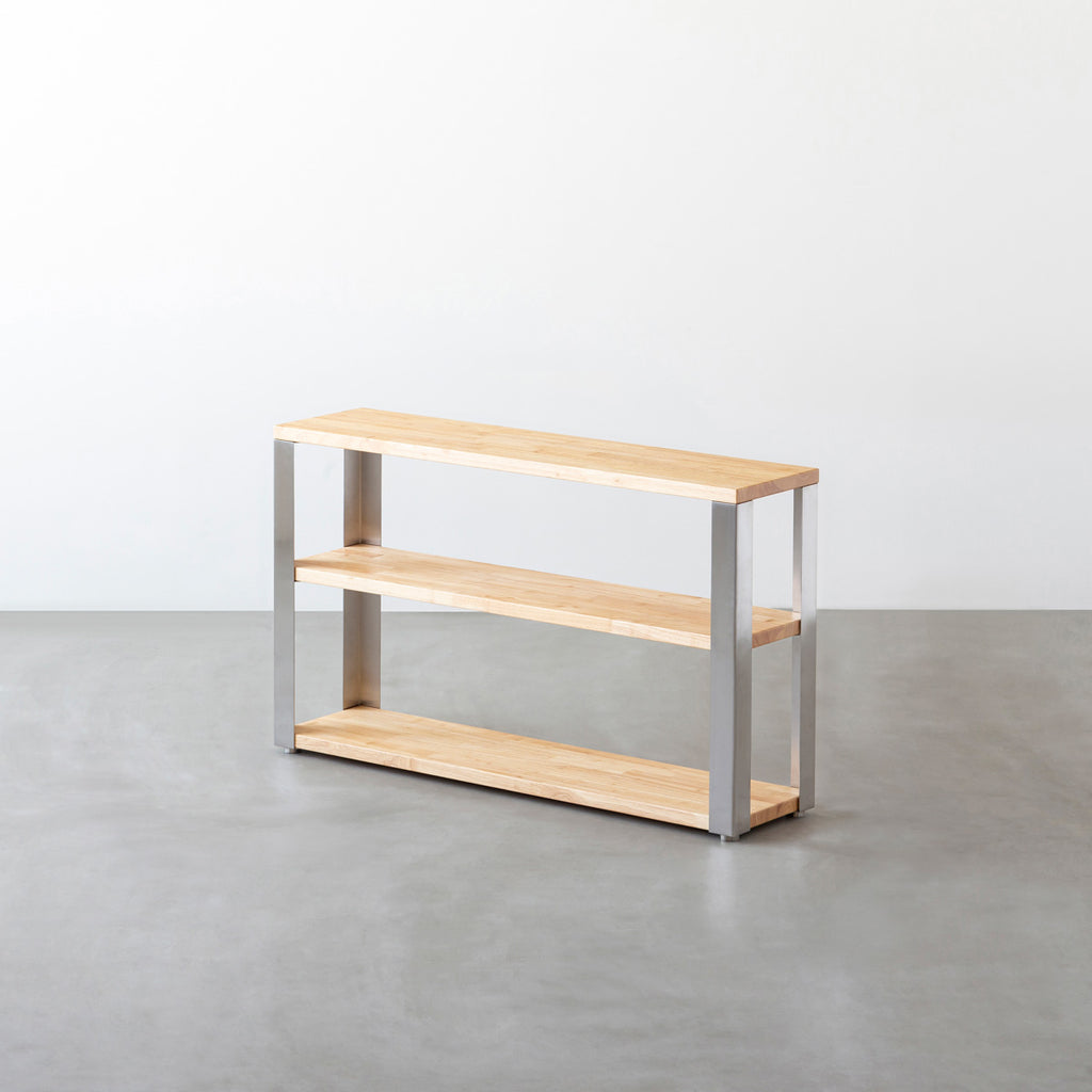 KANADEMONO かなでもの STORAGE SHELF 3段 ラバーウッド THE STORAGE SHELF 3段 / ラバーウッド ナチュラル × Stainless