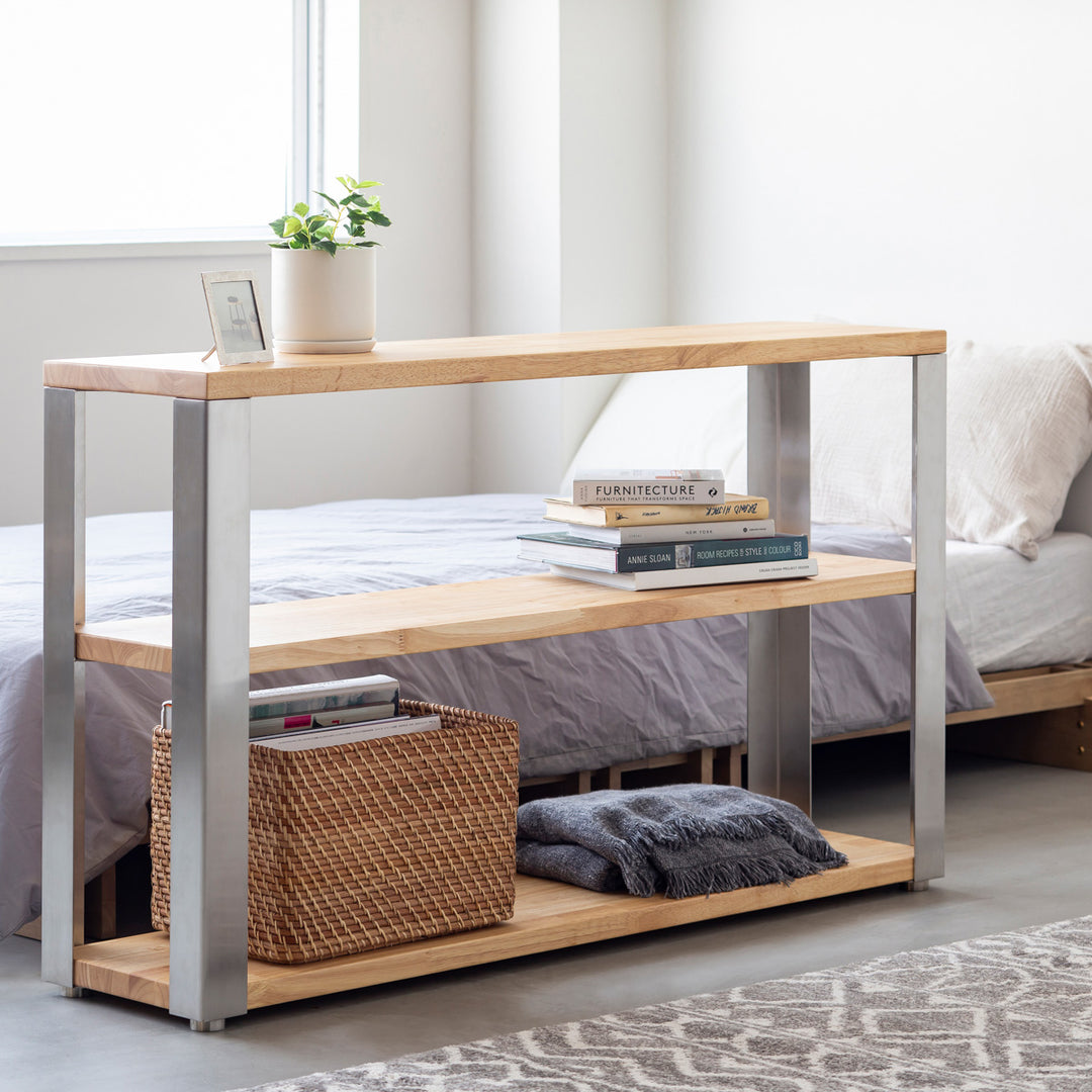THE STORAGE SHELF 3段 / ラバーウッド ナチュラル × Stainless