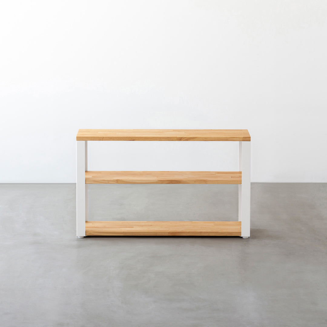 THE STORAGE SHELF 3段 / ラバーウッド ナチュラル × White Steel