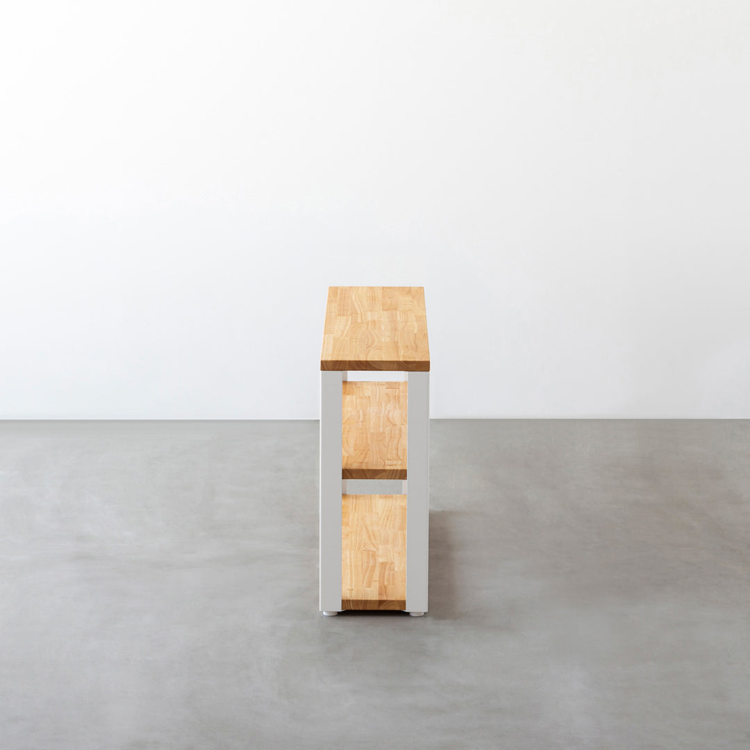 KANADEMONO かなでもの ラバーウッドシェルフ THE STORAGE SHELF 3段 / ラバーウッド ナチュラル × White