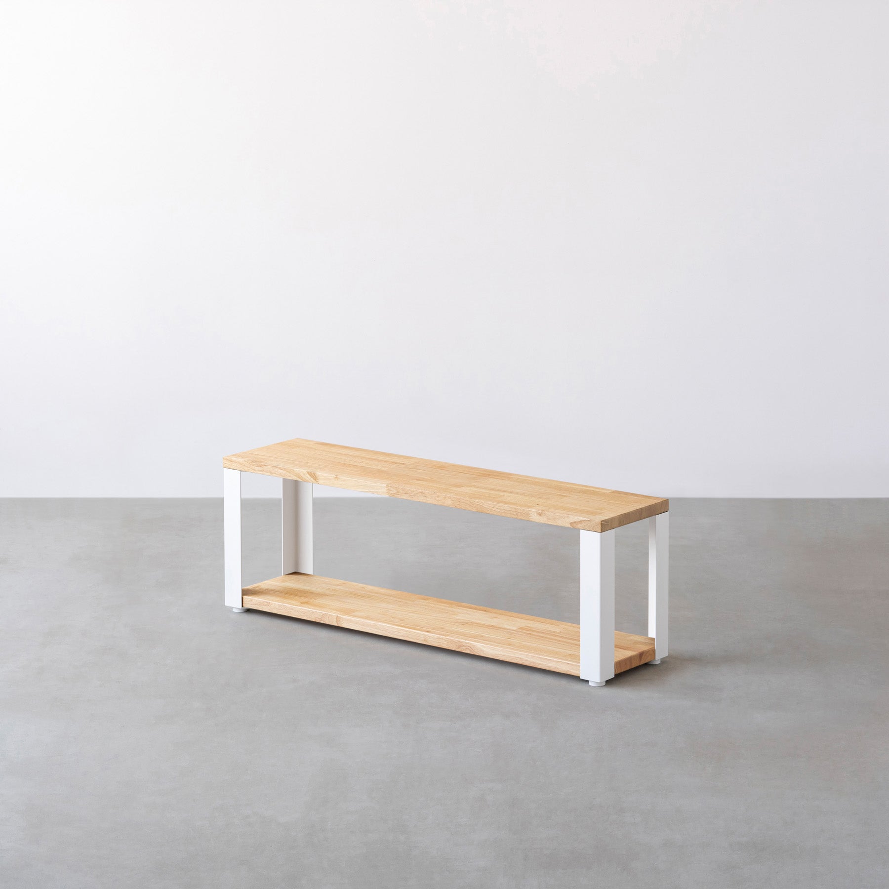 THE STORAGE SHELF 2段 / ラバーウッド ナチュラル × White Steel