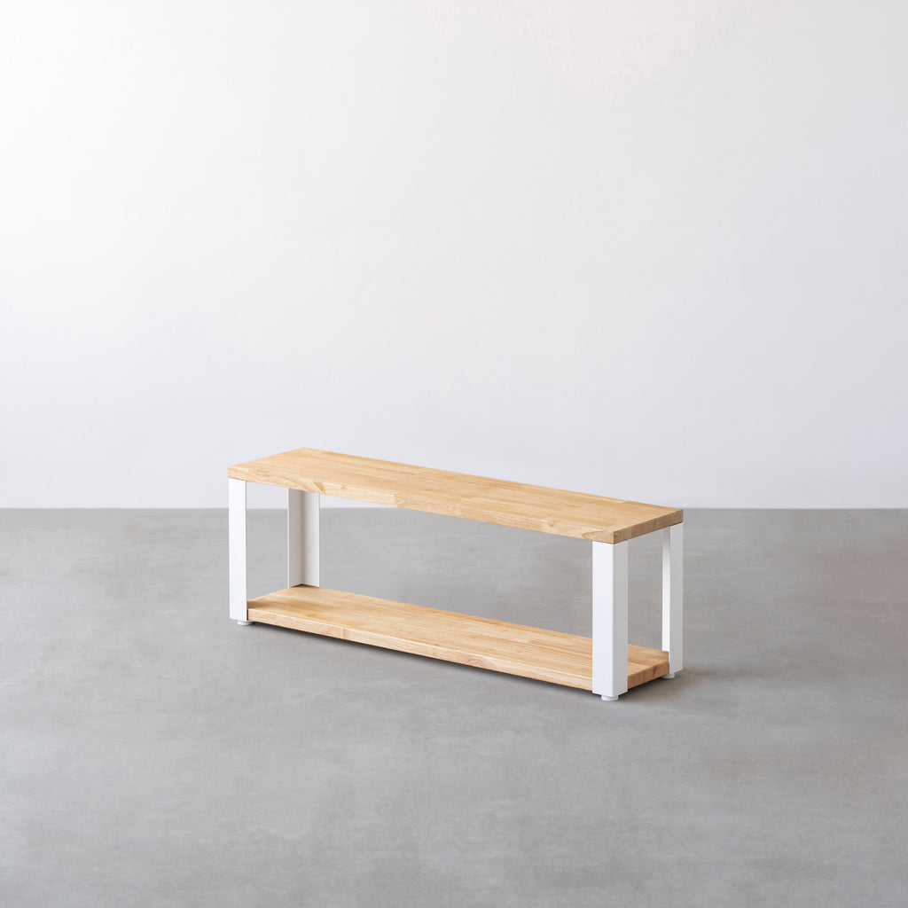 THE STORAGE SHELF 2段 / ラバーウッド ナチュラル × White Steel