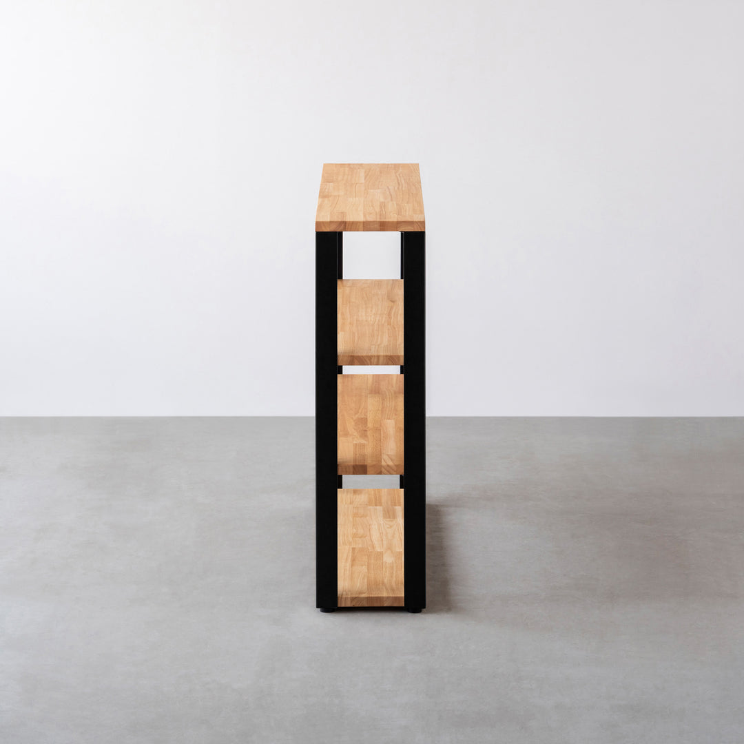 THE STORAGE SHELF 4段 / ラバーウッド ナチュラル × Black Steel