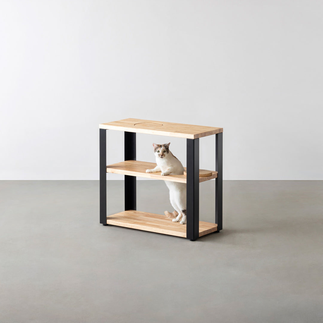 THE STORAGE SHELF 3段 / ラバーウッド ナチュラル × Black