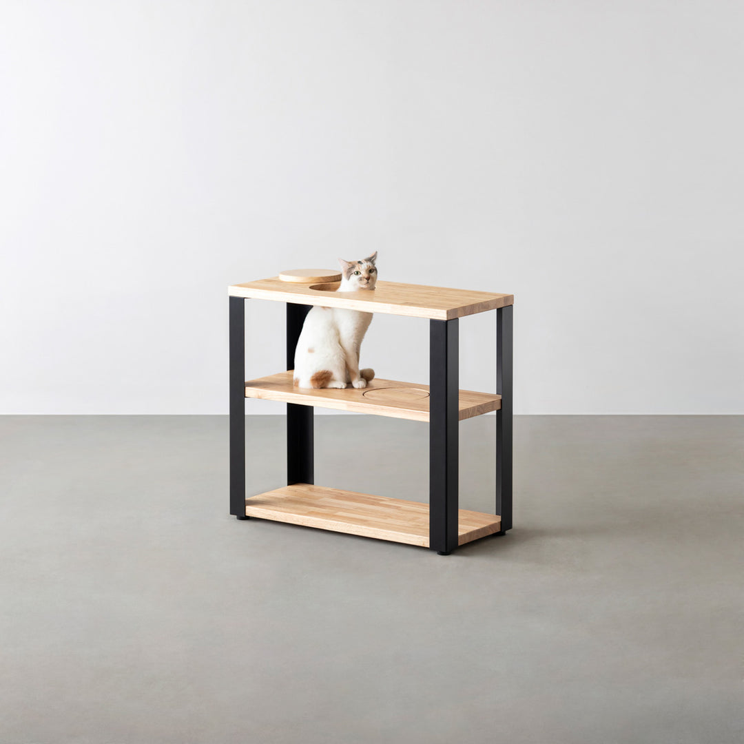 THE STORAGE SHELF 3段 / ラバーウッド ナチュラル × Black