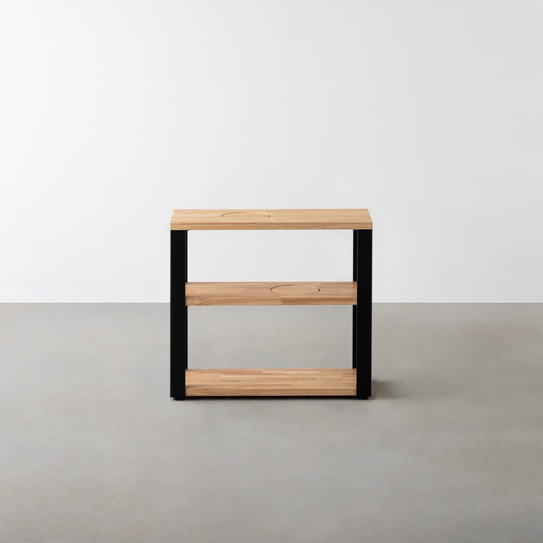 KANADEMONO かなでもの STORAGE SHELF 3段 ラバーウッド THE STORAGE SHELF 3段 / ラバーウッド ナチュラル × Black