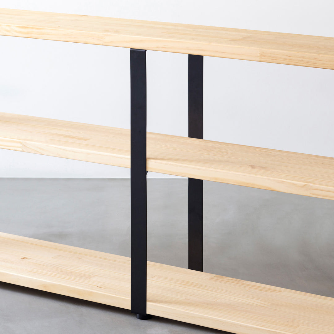 THE STORAGE SHELF 3段 / パイン × Black Steel – KANADEMONO