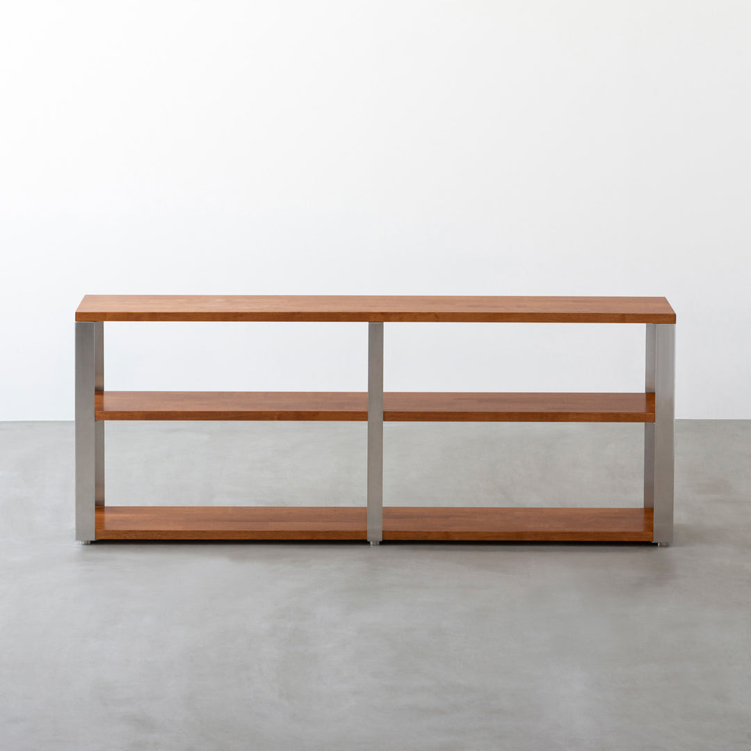 THE STORAGE SHELF 3段 / ラバーウッド ブラウン × Stainless – KANADEMONO