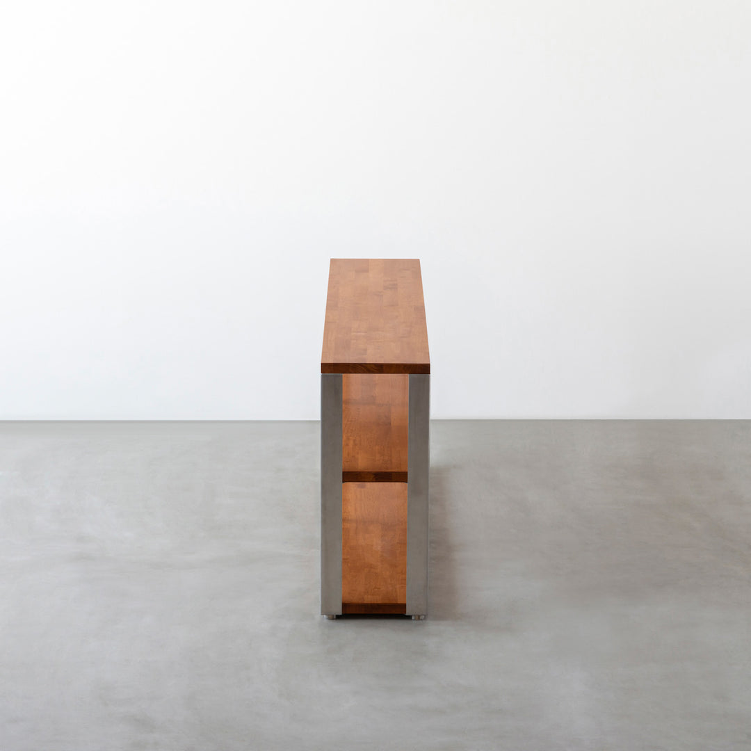 THE STORAGE SHELF 3段 / ラバーウッド ブラウン × Stainless – KANADEMONO