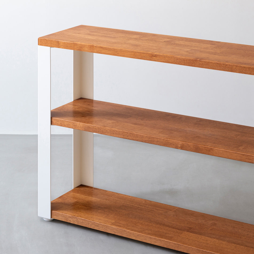 THE STORAGE SHELF 3段 / ラバーウッド ブラウン × White Steel